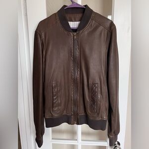 Dolce & Gabbana D&G leather bomber jacket over $2500 retail